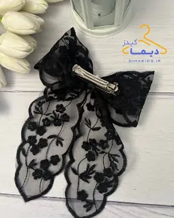 گلسر دانتل مشکی طرح پاپیون