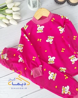ست بلوز و شلوار تو کرک سرخابی طرح خرگوش پاپیونی 