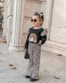 ست بلوز و شلوار پلنگی