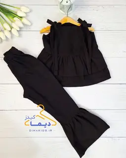 ست تاپ و شلوار مشکی طرح دمپا کلوش