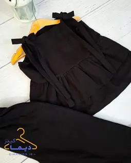 ست تاپ و شلوار مشکی طرح دمپا کلوش