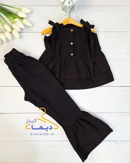 ست تاپ و شلوار مشکی طرح دمپا کلوش