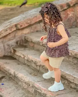 ست تاپ و شلوارک قهوه ای کرم طرح پلنگی