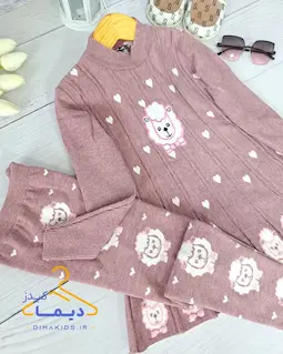 ست تونیک و ساپورت بافت کالباسی طرح بره