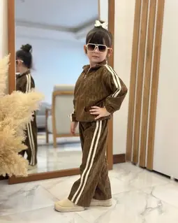 ست سوییشرت و شلوار شکلاتی طرح دیور