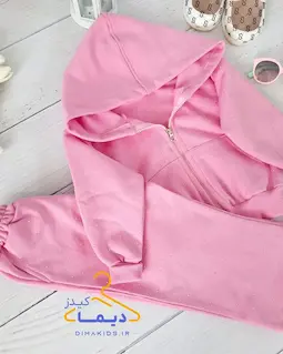 ست سوییشرت و شلوار صورتی طرح نگین