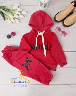 ست هودی و شلوار سرخابی طرح پاندا
