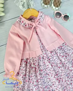 ست کت و سارافون صورتی طرح شکوفه