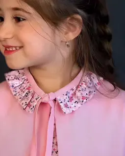 ست کت و سارافون صورتی طرح شکوفه