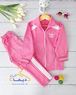 ست گرمکن و شلوار ورزشی صورتی طرح آدیداس