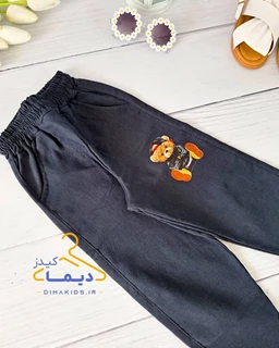 شلوار کتان سرمه ای طرح چاپی برمودا 