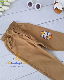 شلوار کتان نسکافه ای روشن طرح چاپی برمودا 