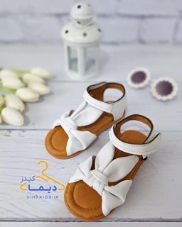 صندل چرمی سفید طرح خرگوشی دلینا
