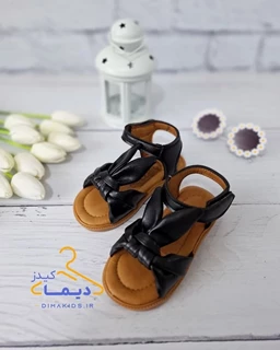 صندل چرمی مشکی طرح خرگوشی دلینا