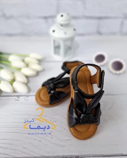 صندل چرمی مشکی طرح خرگوشی دلینا