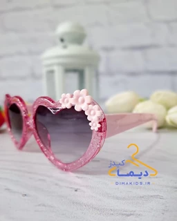 عینک آفتابی دخترانه طرح قلبی شکوفه دار