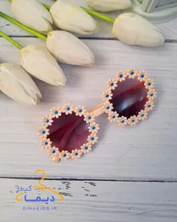 عینک دخترانه رنگی طرح فریم گرد بابونه