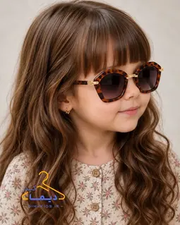 عینک دخترانه رنگی طرح پنج ضلعی دسته استیل