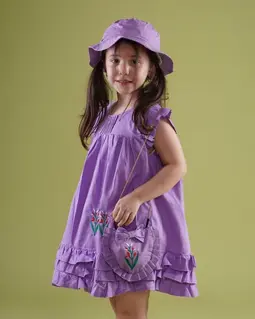 پیراهن سه تکه پایین چین سوسنی طرح گلدوزی 