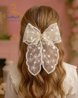 گلسر تور باندانا طرح پاپیون مرواریدی نازلی