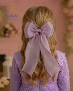 گلسر دخترانه بنفش طرح پاپیونی حریر هلسا