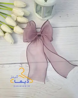 گلسر دخترانه بنفش طرح پاپیونی حریر هلسا