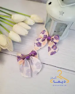 گلسر دو قولو کرم طرح شکوفه های بنفش