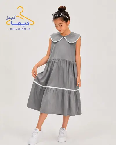 سارافون نخی طوسی طرح یقه ب ب 