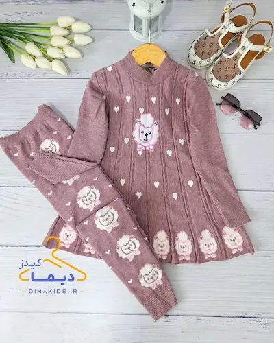 ست تونیک و ساپورت بافت کالباسی طرح بره
