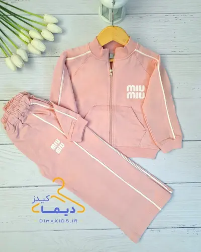 ست سویشرت و شلوار صورتی پنککی طرح میو میو