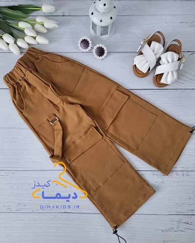 شلوار اسپرت نسکافه ای طرح کارگو