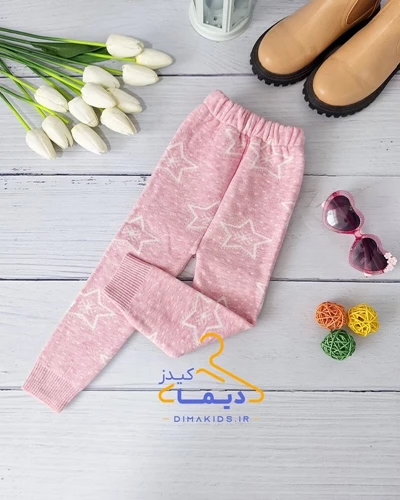 شلوار تک بافت صورتی طرح ستاره 