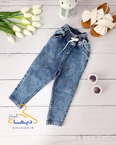 شلوار جین اسپرت آبی طرح اسکینی کمر کش