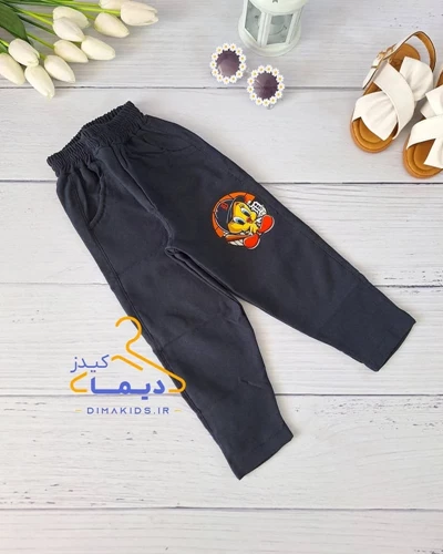 شلوار کتان سرمه ای طرح چاپی برمودا 