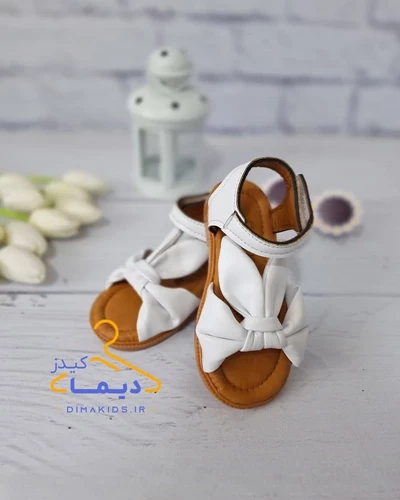 صندل چرمی سفید طرح خرگوشی دلینا