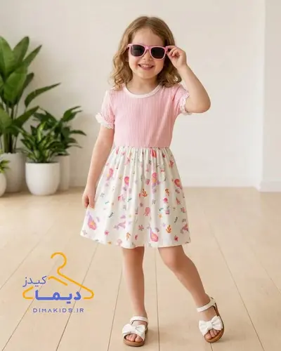 پیراهن کبریتی صورتی طرح پری دریایی