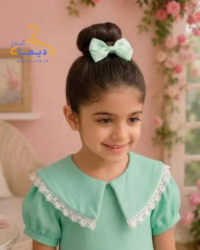 گلسر دخترونه سبز پاستیلی طرح پاپیون ایلدا