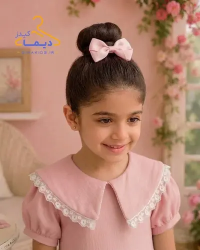 گلسر دخترونه صورتی طرح پاپیون ایلدا
