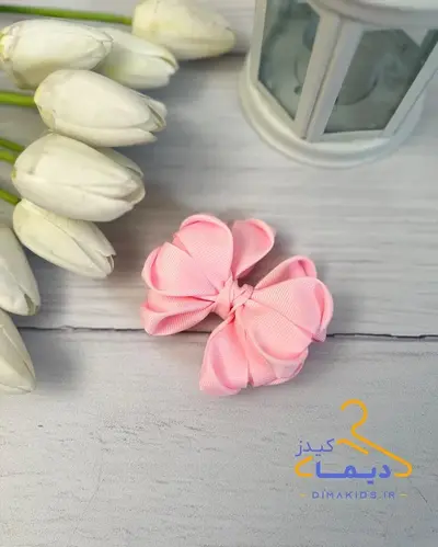 گلسر دخترونه صورتی طرح پاپیون چند لایه نیهان