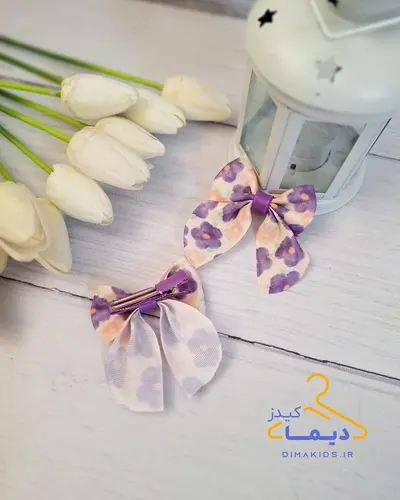 گلسر دو قولو کرم طرح شکوفه های بنفش دلا