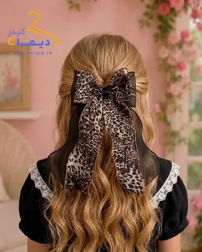 گلسر دو لایه مشکی طرح پاپیون پلنگی هیلناز
